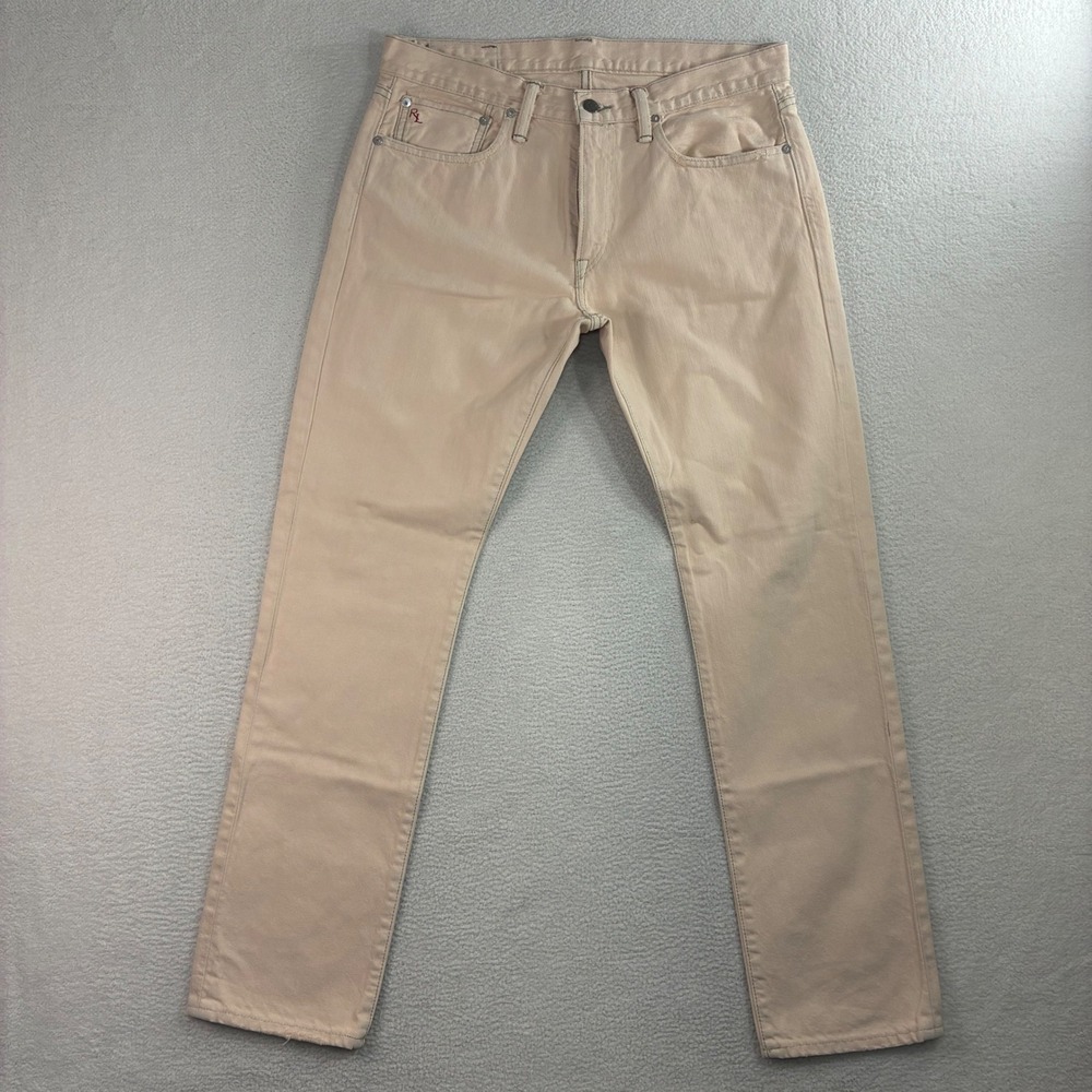 Polo Ralph Lauren 381 Slim Jeans Men 33x30 Beige‎ Straight Mid Rise Denim Casual